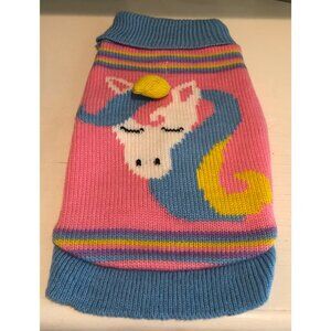 Rainbow Unicorn Dog Pet Apparel Knit Sweater Size Small